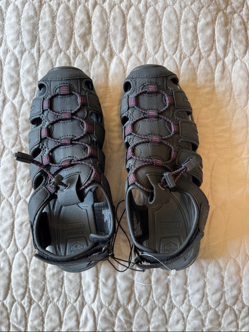 Khombu Black and Purple Outdoor Water Sandals